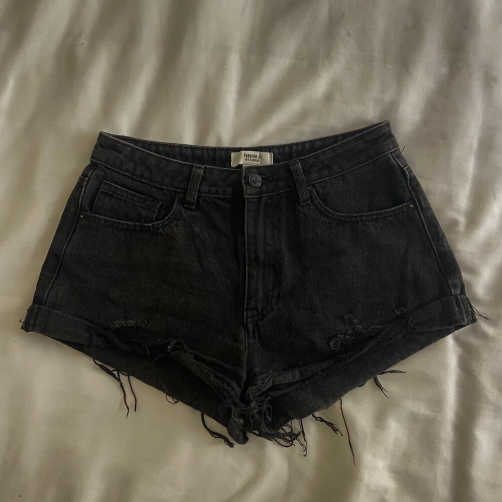 Women's Black Denim Shorts- Women's 27/S